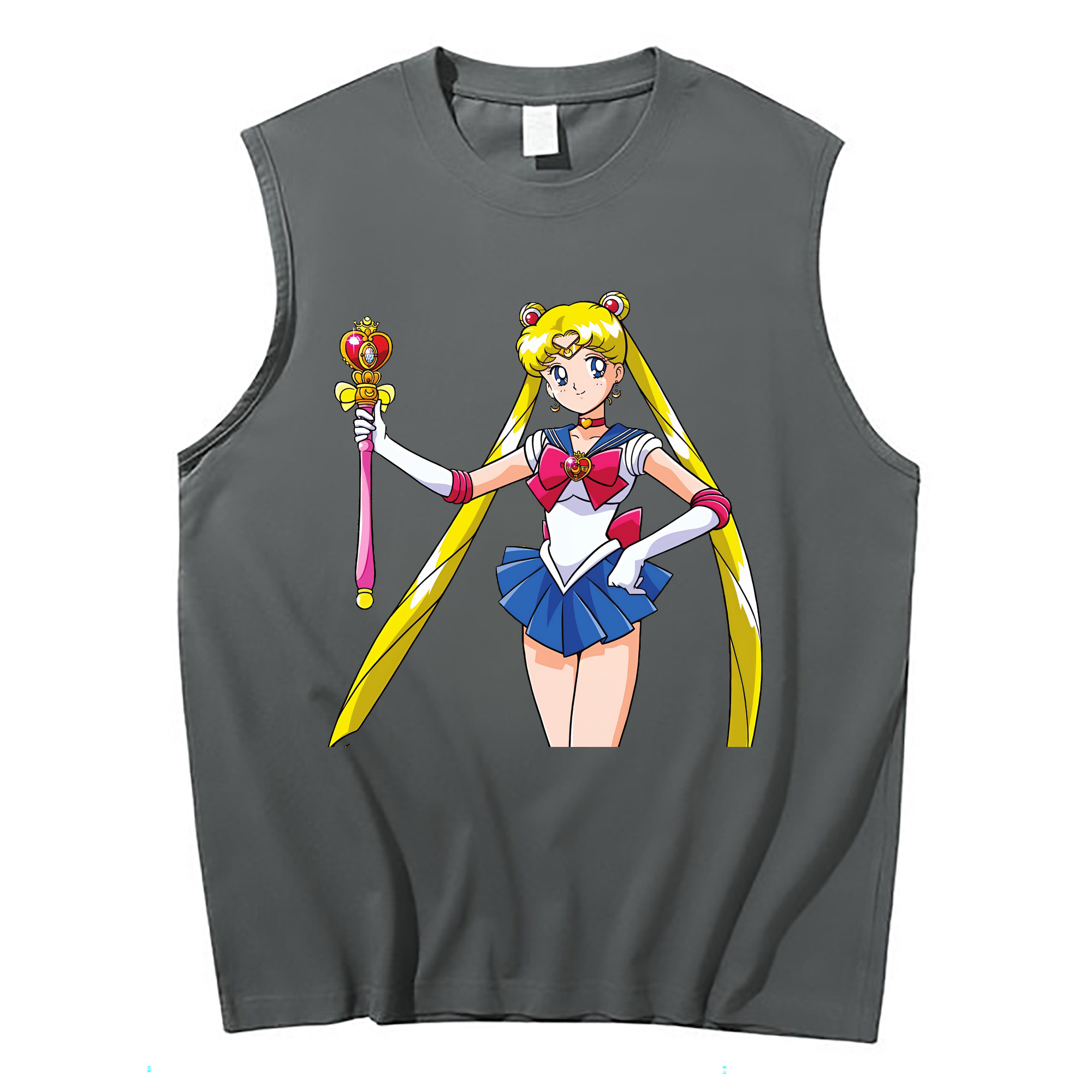 （画像用） 美少女戦士セーラームーン 月野 うさぎ つきの うさぎ Sailor Moon Tsukino Usagi コットン100％タンクトップ（フロントプリント）